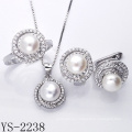 Ювелирные изделия перлы стерлингового серебра 925 комплект ювелирных изделий с CZ.